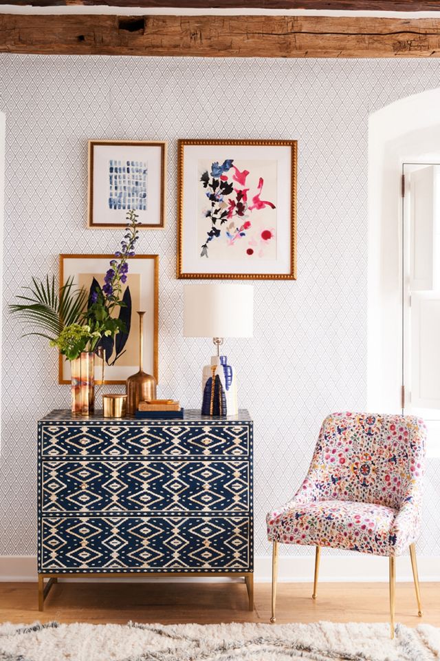 Ikat Inlay Three-Drawer Dresser #6