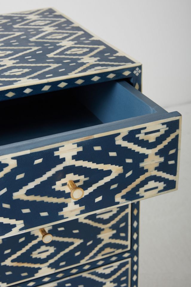 Ikat Inlay Three-Drawer Dresser #3