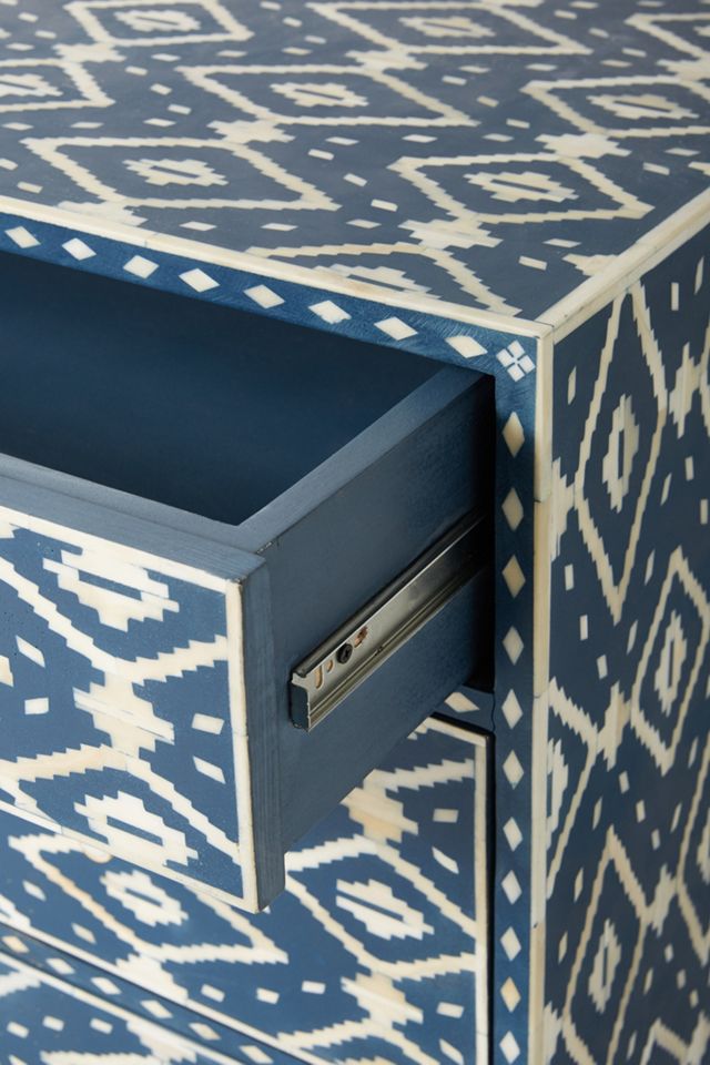 Ikat Inlay Three-Drawer Dresser #4