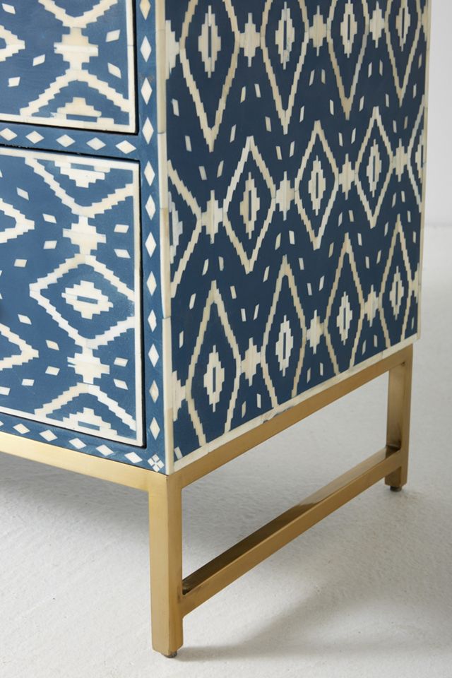 Ikat Inlay Three-Drawer Dresser #4