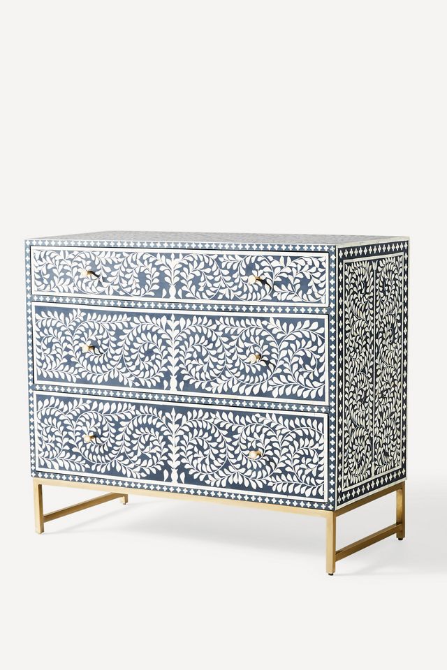 Scroll Vine Inlay Three-Drawer Dresser #2