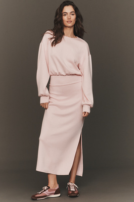 Daily Practice By Anthropologie Daily Practice Long-sleeve Knit Maxi Dress In Pink