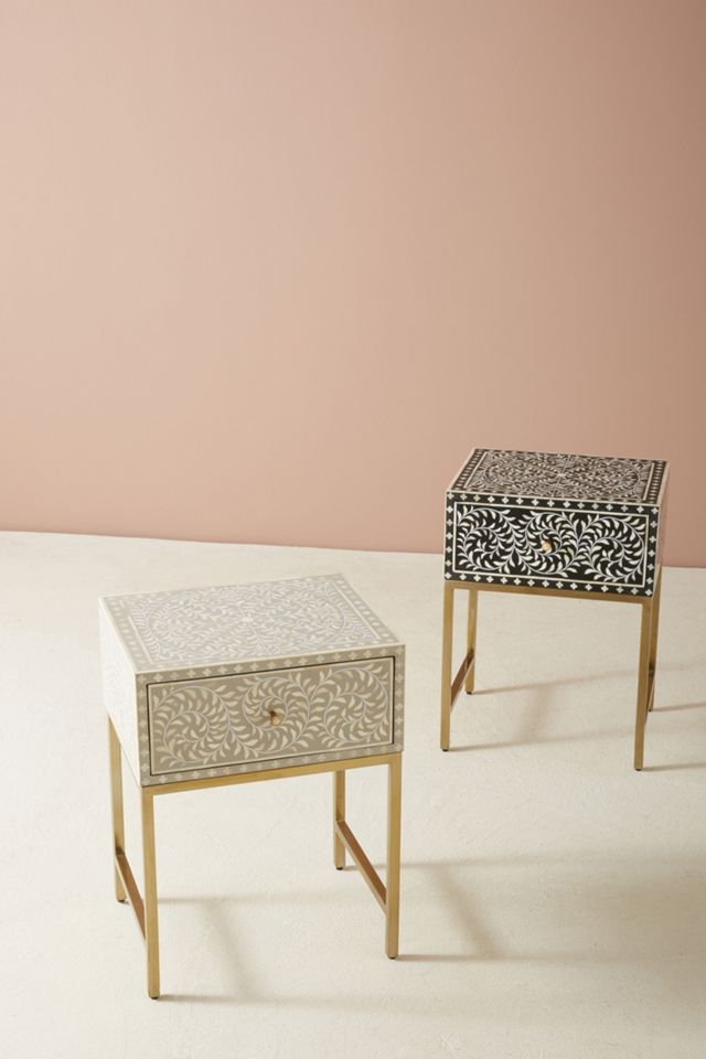 Scroll Vine Inlay Nightstand #6