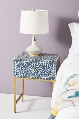 Scroll Vine Inlay Nightstand