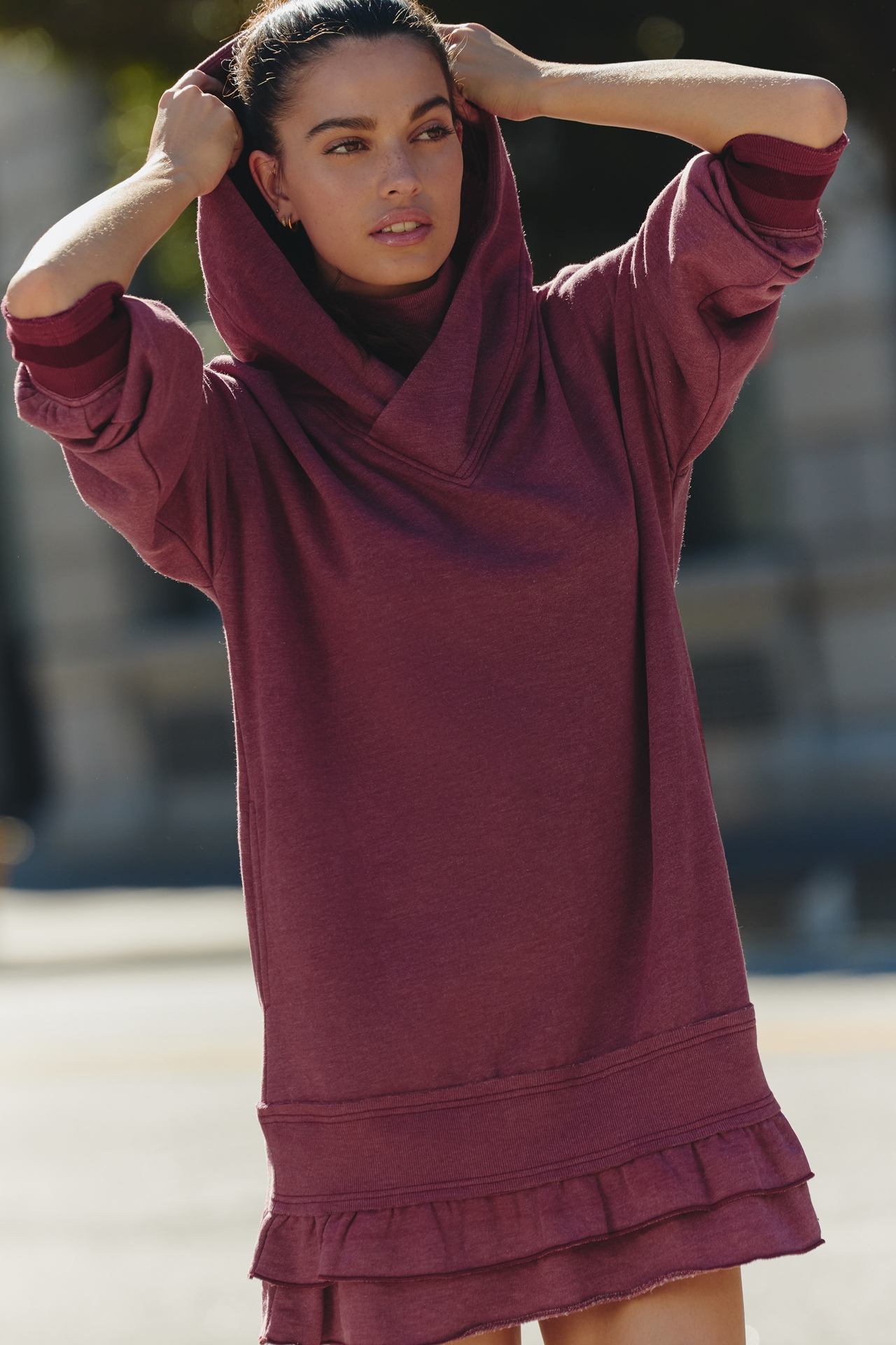 Daily Practice Long-Sleeve Ruffled Mini Dress