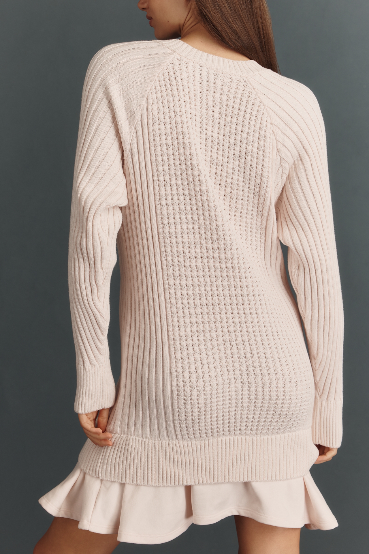 Daily Practice Twofer Waffle-Knit Mini Dress