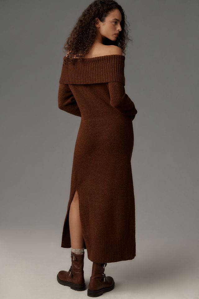 Daily Practice Off-The-Shoulder Foldover Midi Jumper Dress #1
