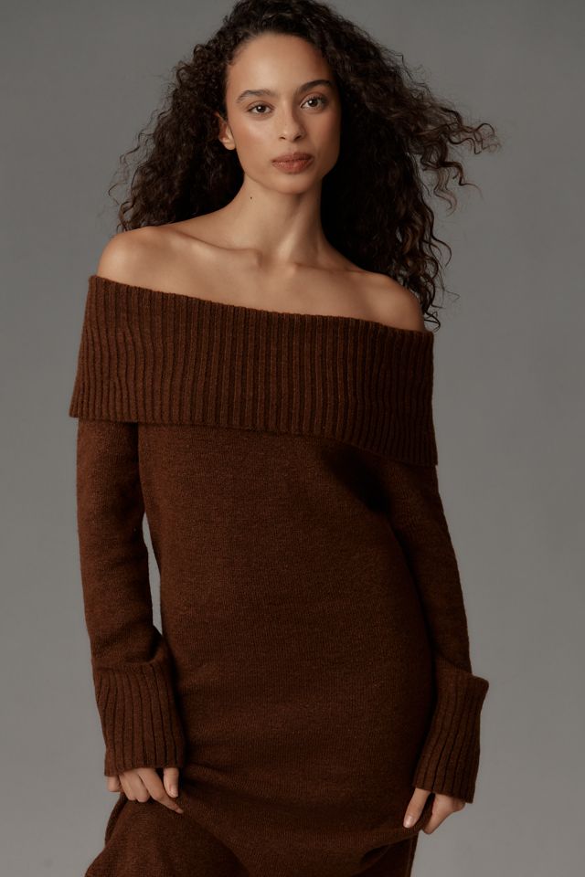 Daily Practice Off-The-Shoulder Foldover Midi Jumper Dress #2