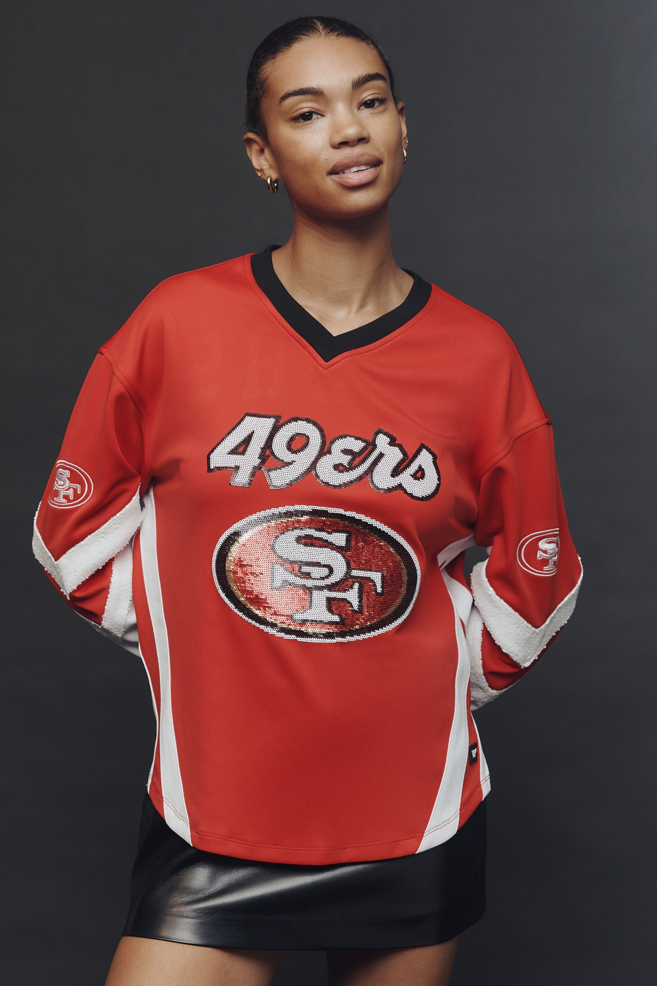 The Wild Collective x Anthropologie NFL Long-Sleeve Sequin Jersey