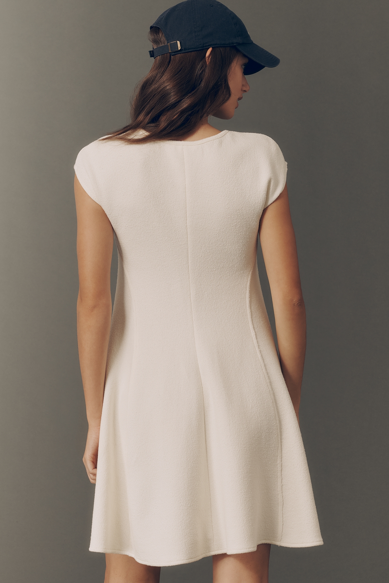 Daily Practice Textured Cap-Sleeve Dress