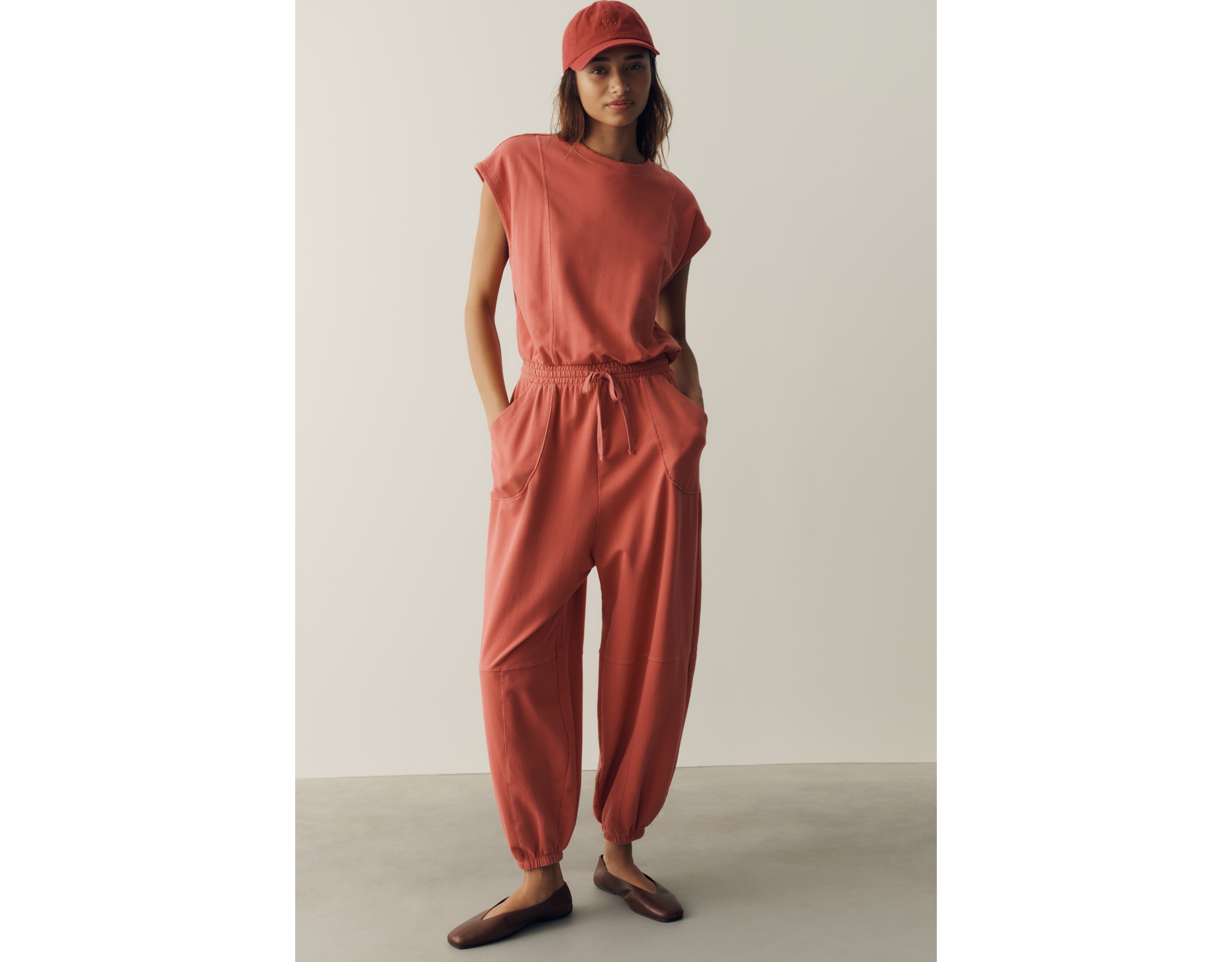 Daily Practice Short Sleeve Knit Jumpsuit