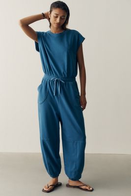 Daily Practice Short Sleeve Knit Jumpsuit