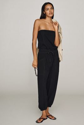 Daily Practice Strapless Jumpsuit In Black