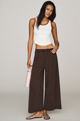 Z Supply Scout Cotton Flared Pants In Brown