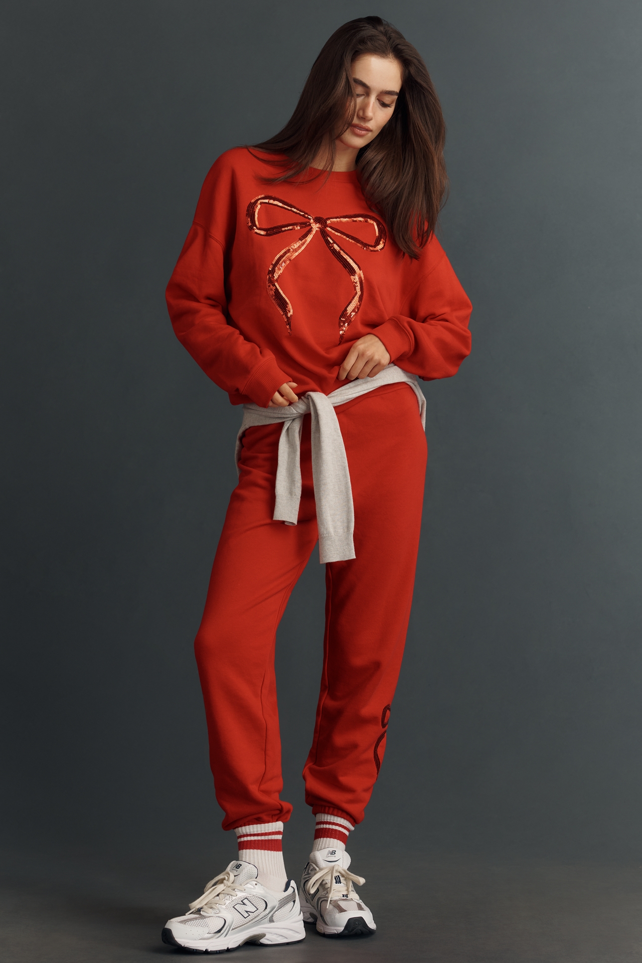 Beach Riot x Anthropologie Nash Sequin Bow Sweatpants