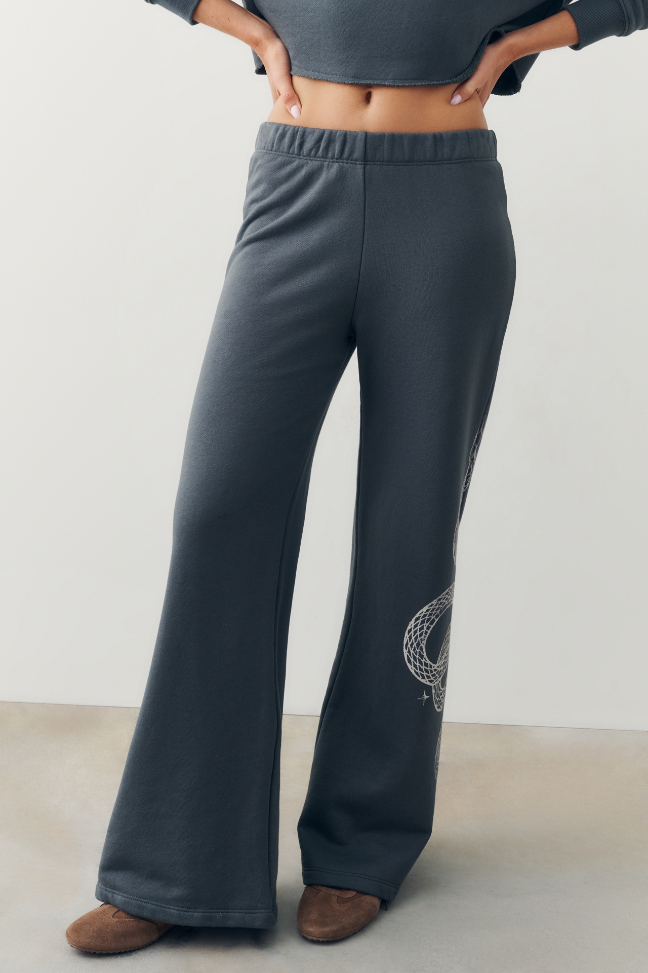 Spiritual Gangster Snake 100% Cotton Wide-Leg Pants
