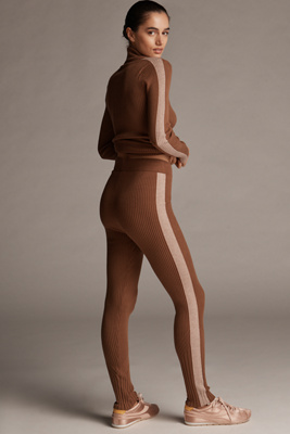 Varley Aiden Knit Leggings In Brown