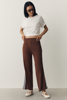 Daily Practice Sport Stripe Track Pants In Brown