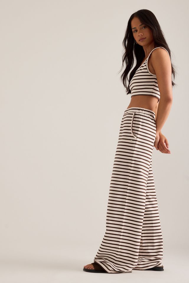 Pantaloni a Gamba Larga a Righe Liorra 4th & Reckless #1