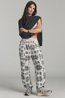 Daily Practice By Anthropologie Daily Practice Printed Super Star Balloon Pants In Gray