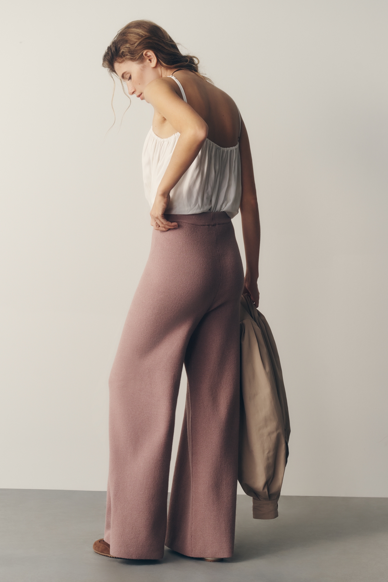 Daily Practice Knit Wide-Leg Trousers