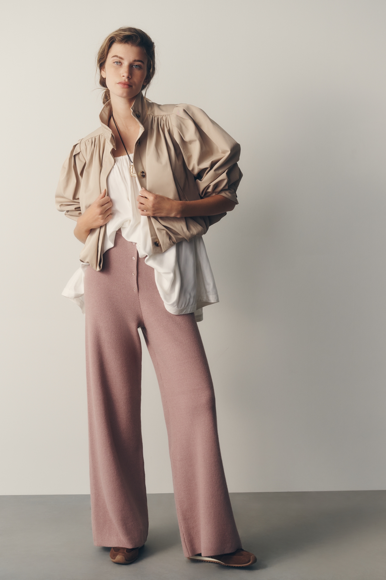 Daily Practice Knit Wide-Leg Trousers