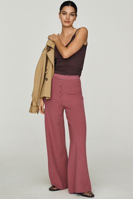 Daily Practice Knit Wide-Leg Trousers
