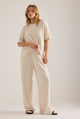 Chelsea Peers Ribbed Wide-Leg Lounge Trousers