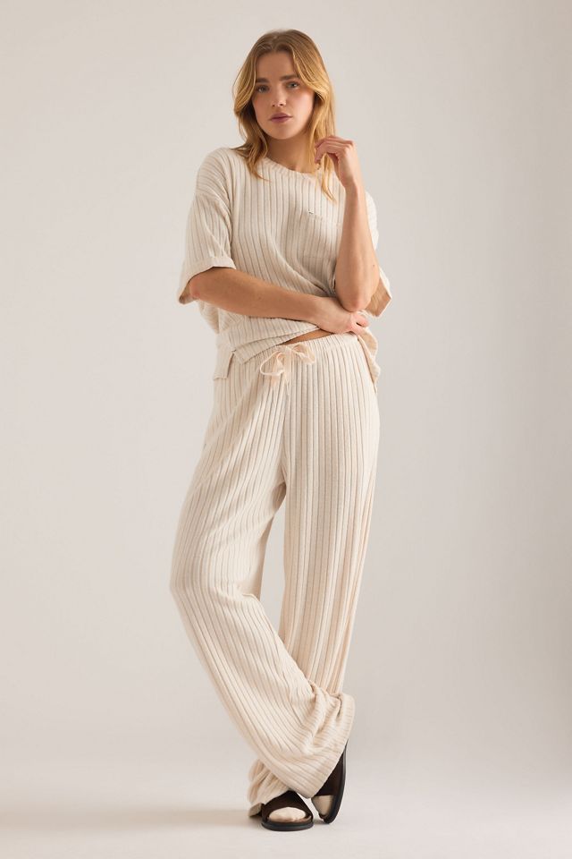 Chelsea Peers Ribbed Wide-Leg Lounge Trousers #2