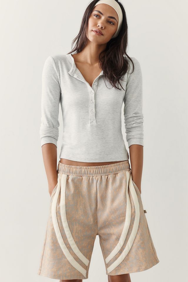 Araminta James 100% Cotton Barrel Leg Track Shorts | Anthropologie