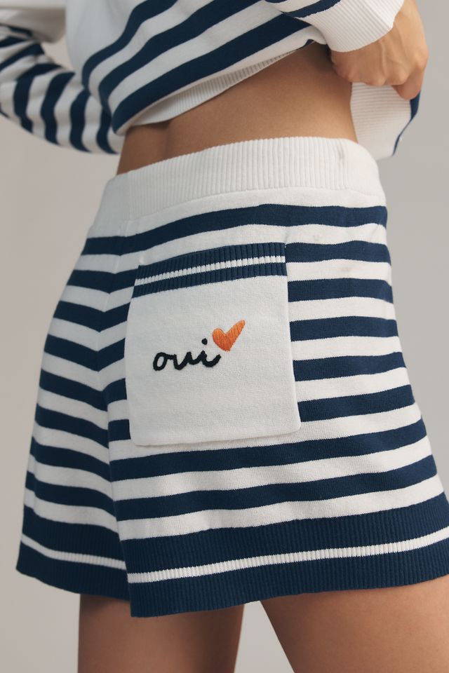 Sundry French Stripe Drawstring Shorts #2