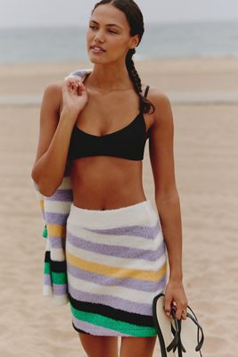 Daily Practice Cozy Stripe Sweater Mini Skirt