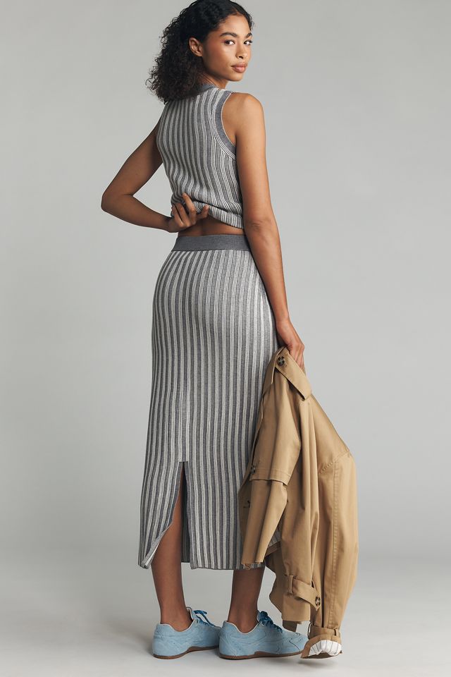 Varley Mairead Ribbed Knit Midi Skirt | Anthropologie