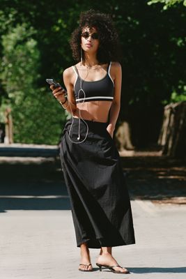 Daily Practice Nylon Midi Skirt