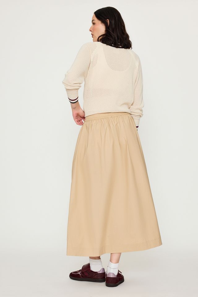 Varley Cambria 100% Cotton Drawstring Midi Skirt #3