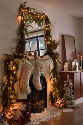Faux Cedar Garland, Evergreen 6'-15'