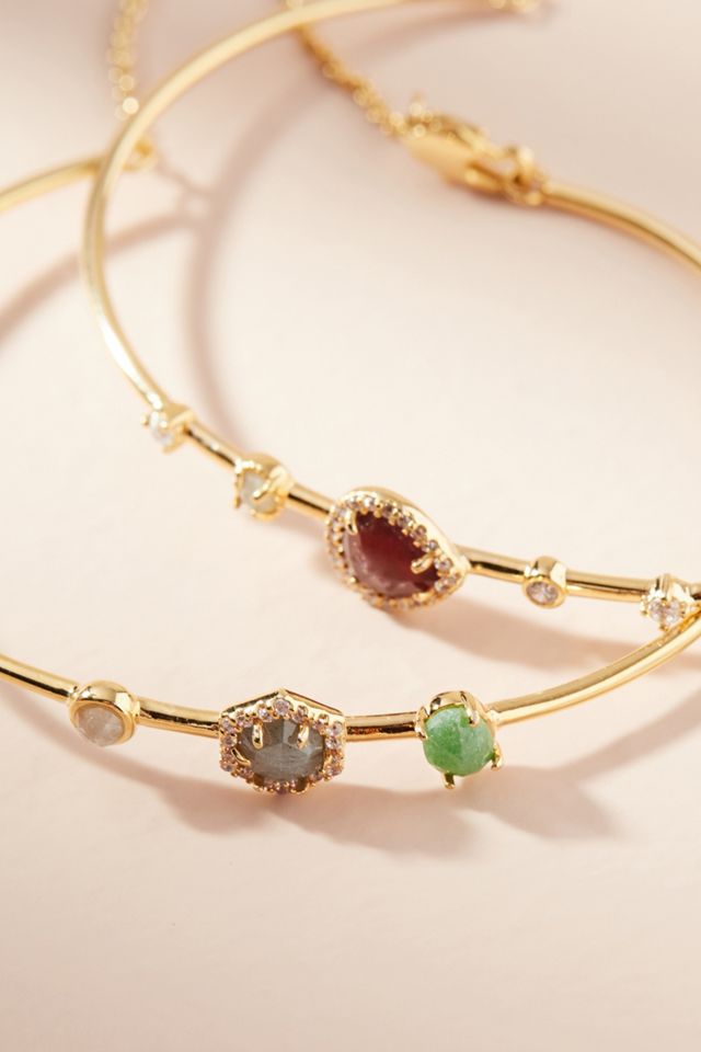 Stone Cuff Bracelet Set #1