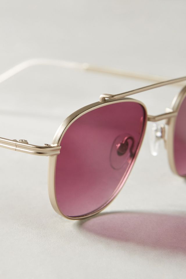 Anthropologie Sunglasses KOMONO clear gold Brown Gradient  NEW Komono Gilles Sunglasses | Anthropologie main image 2