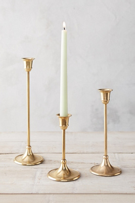 Antiqued Brass Candlestick, Tall | AnthroLiving