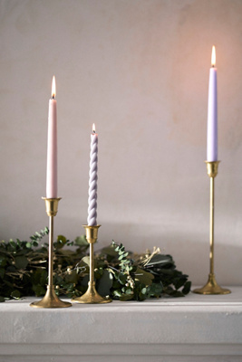Antiqued Brass Candlestick, Large