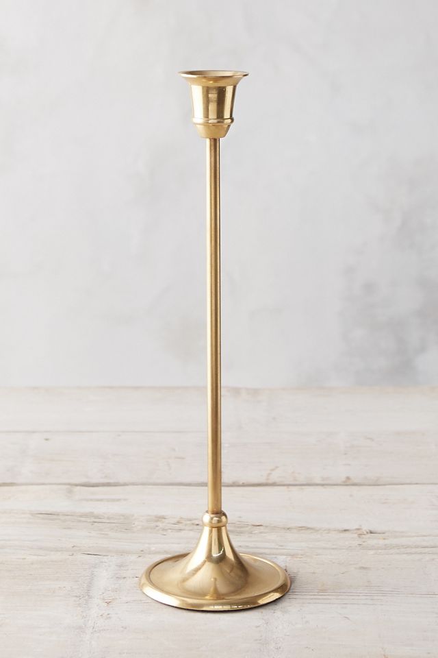 Antiqued Brass Candlestick, Tall #3