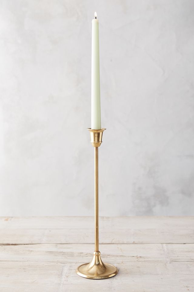 Antiqued Brass Candlestick, Tall #4