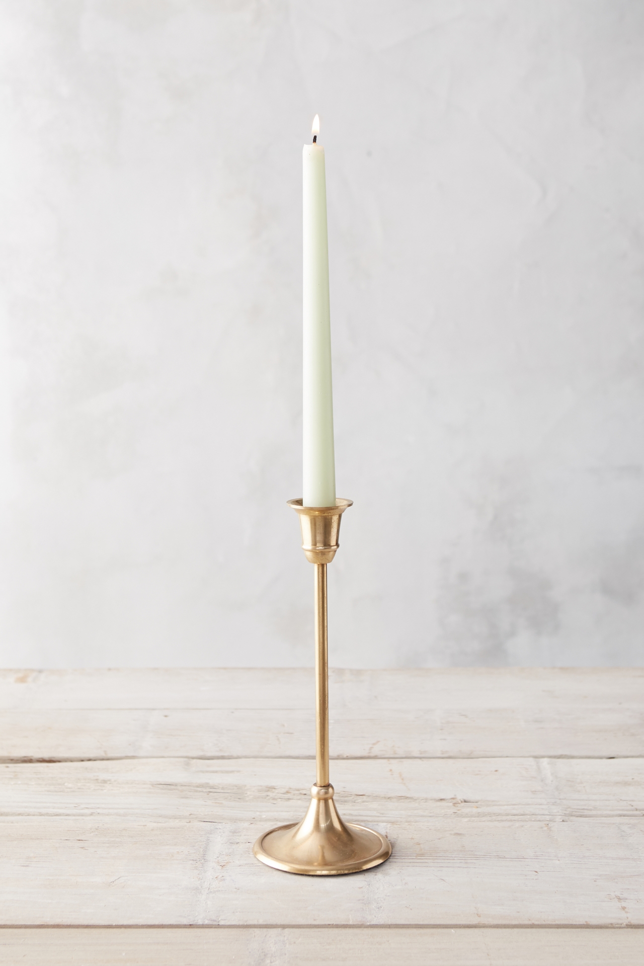 Antiqued Brass Candlestick, Tall