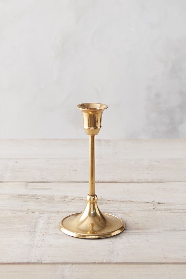 Antiqued Brass Candlestick, Tall #7