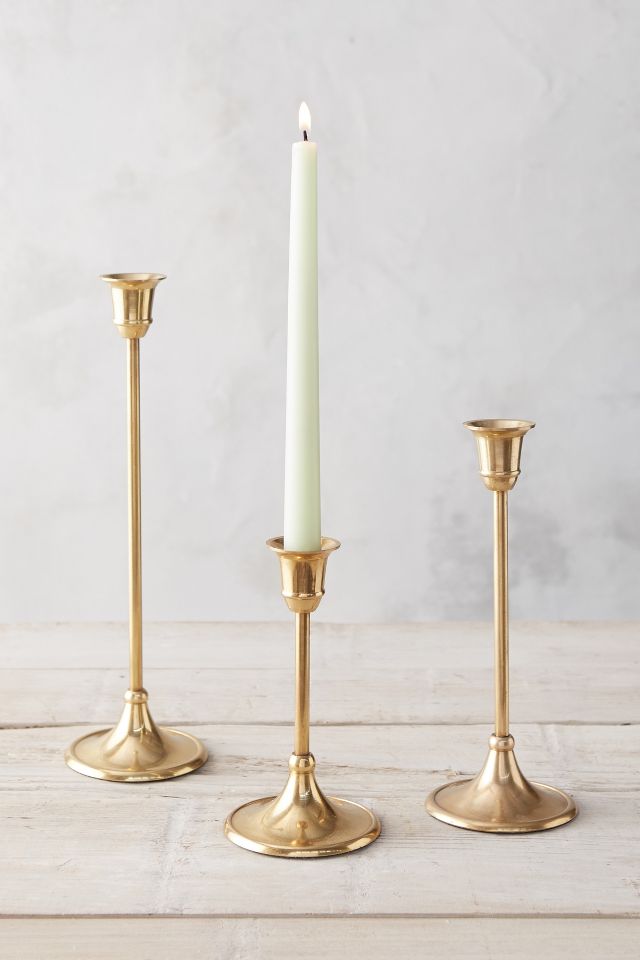 Antiqued Brass Taper Candle Holder – Candlestock