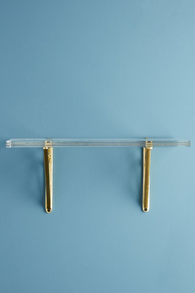 Brass Inlay Lucite Shelf #1