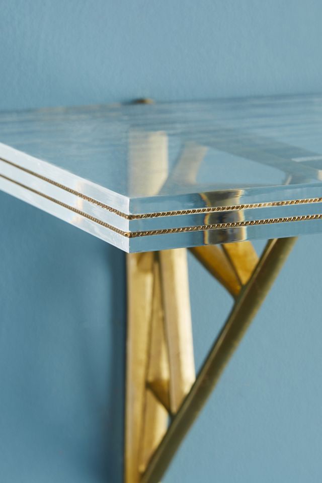 Brass Inlay Lucite Shelf #2