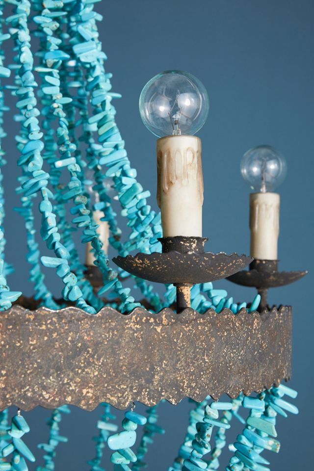 Beaded Turquoise Chandelier #1