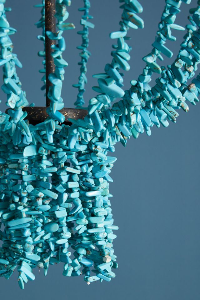 Beaded Turquoise Chandelier #2