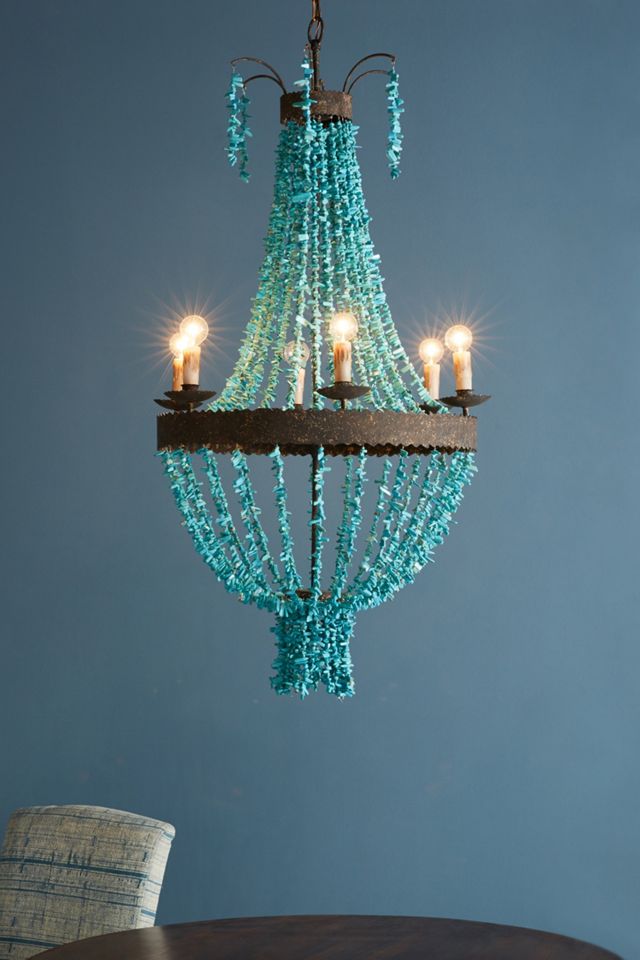 Beaded Turquoise Chandelier